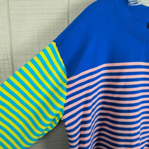 Lands' End Multi Color Striped Sweater Cotton XL Color Block - Picture 5 of 6